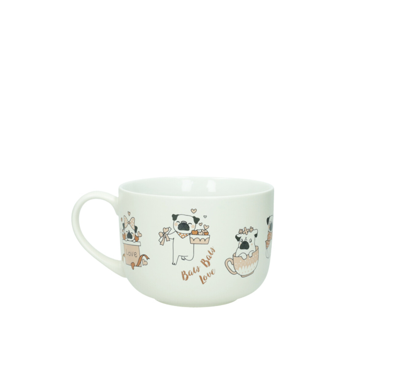 Cana mic dejun, Dogs, Brandani, 12.5x9 cm, portelan New Bone China - imagine 4